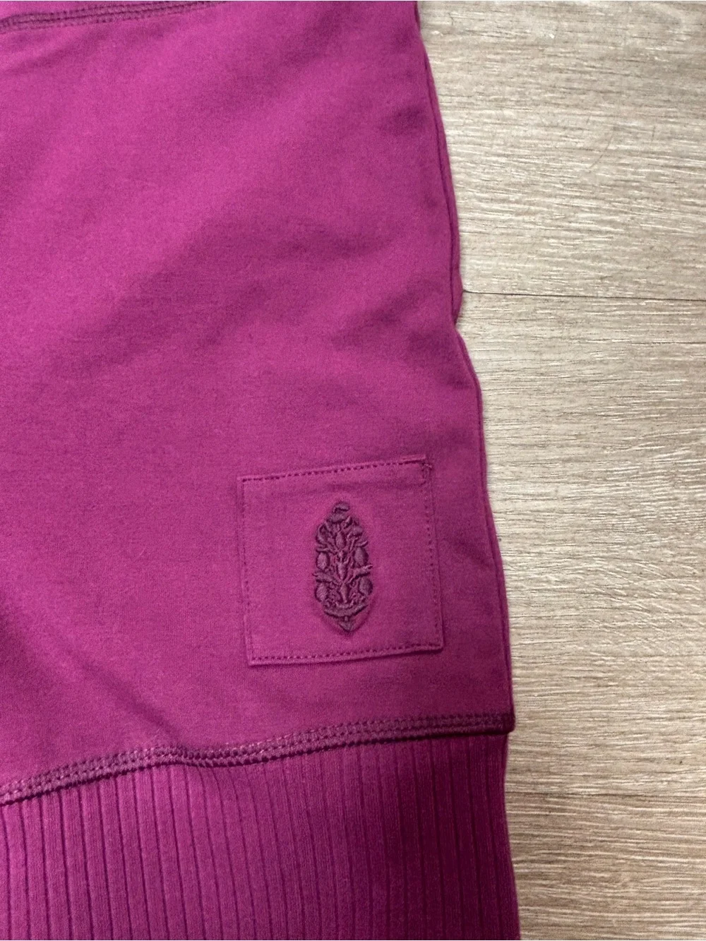 Free People Movement Womens Shorts XS Purple Ribbed Trim High Waist Biker Yoga